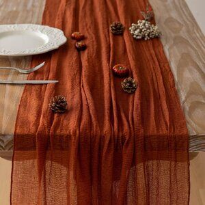 Terracotta Boho Fall Table Runner